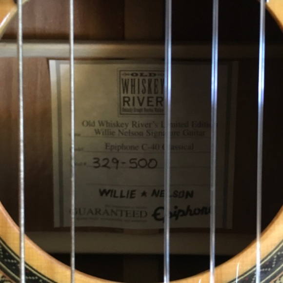 COLLECTIBLE Signed by Willie Whiskey River Guitar. - Picture 4 of 7